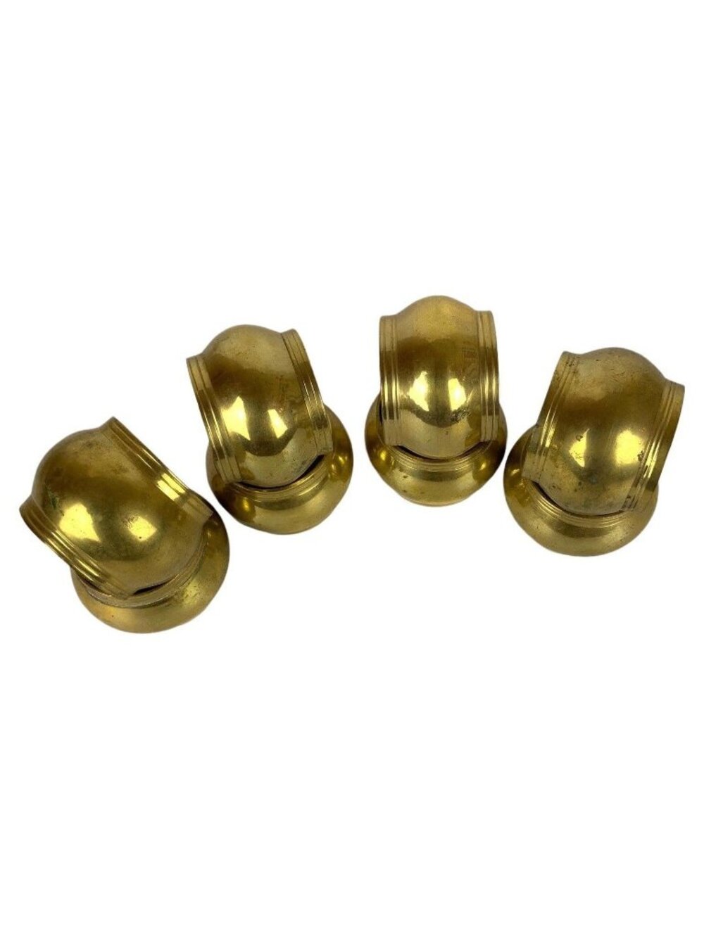 Antique Brass Napkin Rings Set Of 8 Rounded Tube Classic Table Decor India